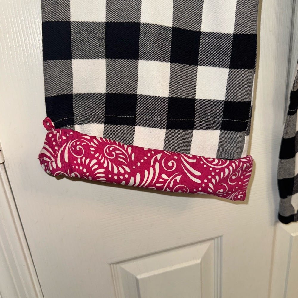 World Market -100% Cotton Flannel- Buffalo Plaid Reversible Roll Up Lounge Pants - Picture 8 of 13